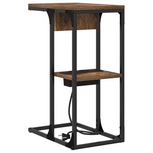 vidaXL Table de chevet Chêne fumé 41.5 x 26 x 60.5 cm