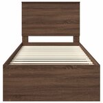 vidaXL Cadre de lit avec tiroir Chêne brun 100 x 200 cm Pin massif