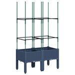 vidaXL Jardinière avec treillis bleu gris 80x40x142 5 cm PP