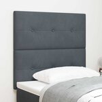 vidaXL Tête de lit avec des lumières à LED Réglable Gris 90 cm Velours