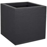 EDA PLASTIQUE Bac a fleurs carré Graphit Up - 21 L - 29,5 x 29,5 x 29,5 cm - Gris anthracite