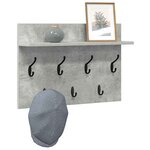 vidaXL Porte-manteau mural avec étagère Gris béton 60 x 40 x 12 cm