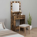 vidaXL Table de Toilette Chêne fumé 50 x 41 x 135 cm Bois d'ingénierie