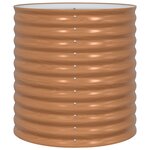 vidaXL Lit de jardin surélevé marron avec aspect bois 80x80x81 cm en acier