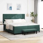 vidaXL Lit à ressorts avec matelas Vert foncé 200 x 200 cm Velours