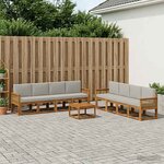 vidaXL Ensemble de canapés d'extérieur 9 Pièces Naturel et gris clair