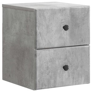 vidaXL Cabinet de chevet mural Gris béton 34 5 x 33 x 40 cm