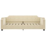 vidaXL Lit de jour avec gigogne et tiroirs crème 90x200 cm tissu