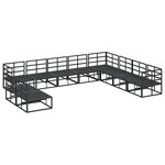 vidaXL Ensemble de canapé de jardin 10 Pièces Noir 353 x 283 x 71 cm