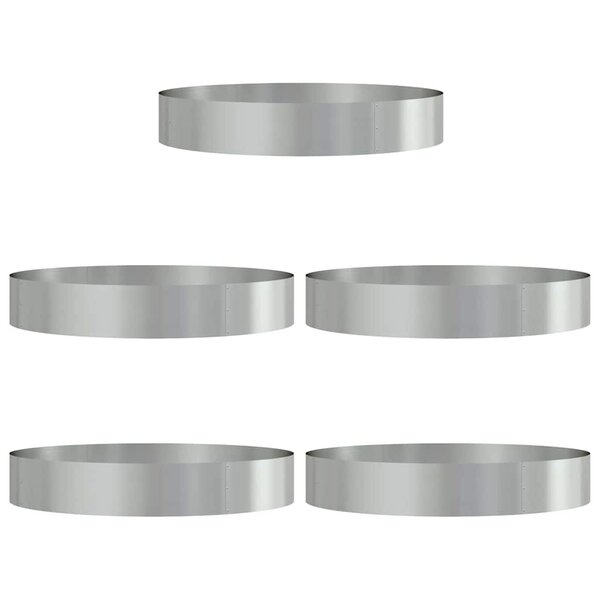 vidaXL Pots de jardin 5 Pièces Argent 120 x 120 x 20 cm Acier galvanisé