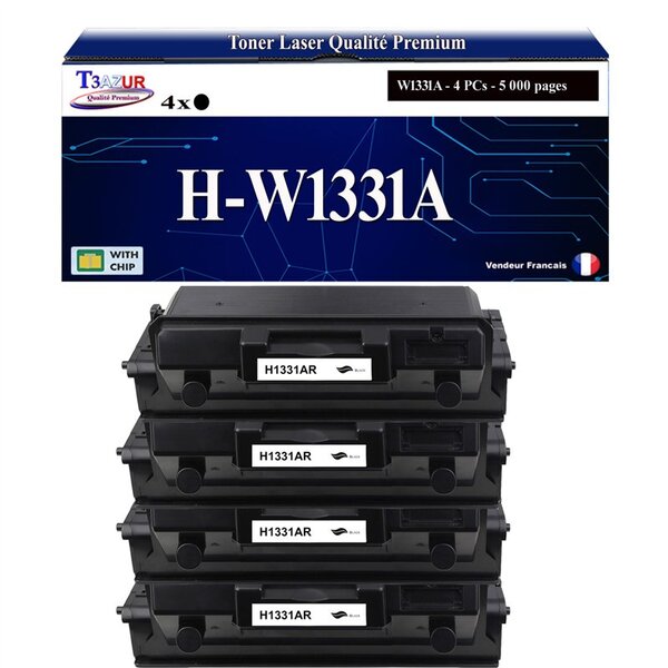 T3AZUR -4xToners compatibles avec HP W1331A (331A) pour HP Laser 408dn  Laser MFP 432fdn