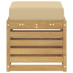 vidaXL Banc de Jardin Blanc 43 x 43 x 45 cm Bois d'Acacia Massif