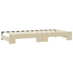 vidaXL Lit de jour avec gigogne et tiroirs crème 100x200 cm tissu