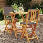 vidaXL Ensemble bistrot 3 Pièces Marron Bois d'acacia massif
