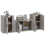 vidaXL Ensemble de meubles TV 3 Pièces Sonoma gris Bois d'ingénierie