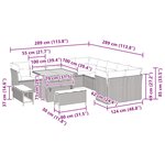 vidaXL Ensemble de canapé de jardin avec coussin 13 Pièces Noir polyrotin