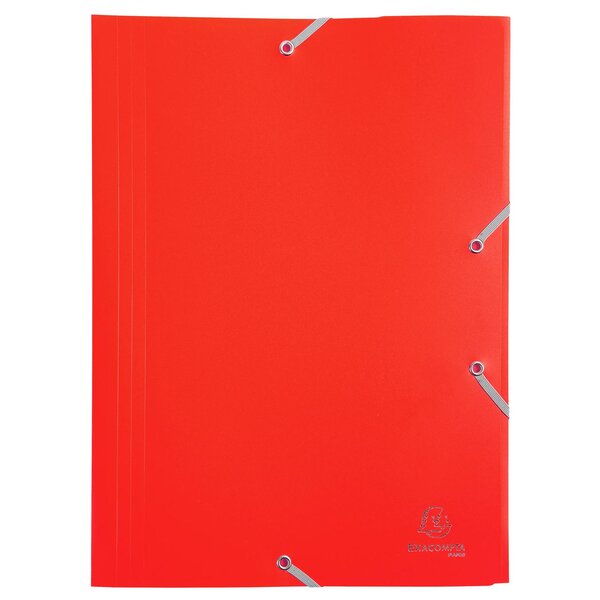 Chemise À Élastique 3 Rabats Polypropylène 4/10e Opaque Eco - A4 - Rouge - X 30 - Exacompta