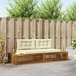 vidaXL Ensemble de canapés d'extérieur avec coussin Naturel et Crème