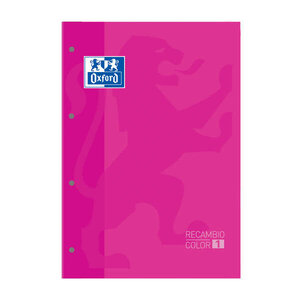 LOT de 5 Cahier de remplacement classique Oxford School - Format A4 - Couverture souple - Collé - Grille 5x5 - 80 feuilles - Couleur Fuchsia