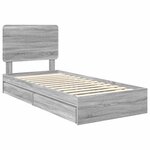 vidaXL Lit de Rangement Gris Sonoma 75 x 190 cm Bois d'ingénierie