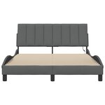 vidaXL Cadre de lit sans matelas Hanko gris foncé 140x190 cm tissu