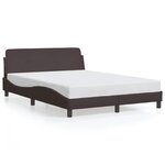 vidaXL Cadre de lit Dover marron foncé 140x200 cm tissu
