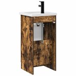 vidaXL Meuble de salle de bain avec évier Chêne fumé 42 x 40 x 84 5 cm