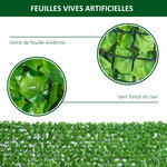 Haie artificiel érable brise-vue décoration rouleau 3L x 1H m  feuillage réaliste anti-UV vert