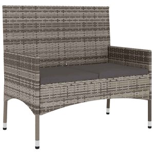 vidaXL Banc de Jardin à 2 Places avec Coussins Gris Résine Tressée