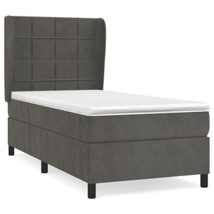 vidaXL Sommier à lattes de lit et matelas Gris foncé 90x190 cm Velours