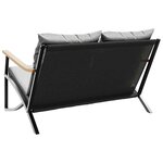 vidaXL Banc de jardin avec coussins 120 cm noir acier