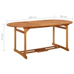 vidaXL Table à dîner de jardin 180x90x75 cm Bois d'acacia solide