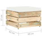 Vidaxl salon de jardin 5 pièces avec coussins bois imprégné de vert