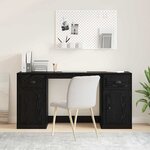 vidaXL Bureau avec armoire avec tiroir Chêne noir 154 5 x 50 x 75 cm
