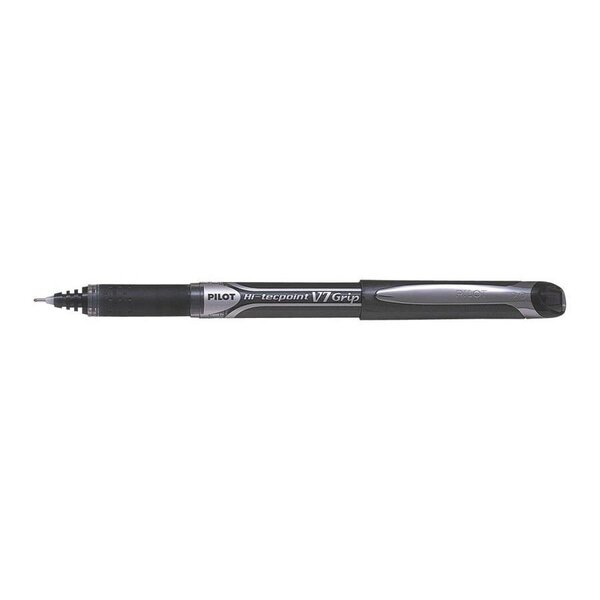Stylo Roller Encre Liquide Hi-Tecpoint V7 Grip Pointe Moyenne Noir x 12 PILOT
