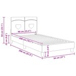 vidaXL Cadre de lit pour enfants avec tête de lit Gris foncé tissu