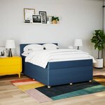 vidaXL Sommier à lattes de lit avec matelas Bleu 160x200 cm Tissu