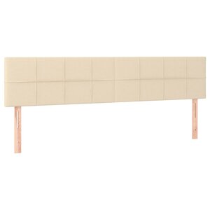vidaXL Têtes de lit 2 Pièces Crème 80x5x78/88 cm Tissu