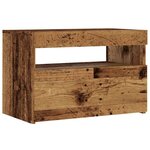 vidaXL Meuble TV avec lumières LED vieux bois bois d'ingénierie