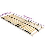 vidaXL Sommier à lattes Marron 80 x 190 cm Bois de hêtre massif
