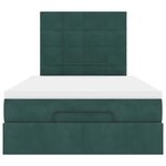 vidaXL Cadre de lit ottoman avec matelas vert foncé 120x190 cm velours