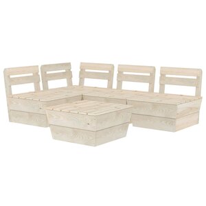 vidaXL Salon de jardin palette 5 Pièces Bois d'épicéa imprégné