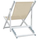 vidaXL Chaises de plage pliantes lot de 2 crème aluminium et textilène