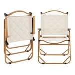 Set de table et 4 chaises de camping tissu Oxford 600D effet bois beige 03_0010694