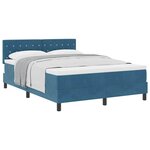 vidaXL Lit à ressorts avec matelas Bleu foncé 140 x 200 cm Velours