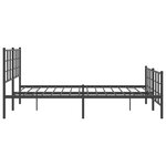 vidaXL Cadre de lit métal sans matelas avec pied de lit noir 160x200cm