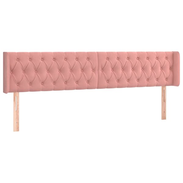 vidaXL Tête de lit avec oreilles Rose 183x16x78/88 cm Velours