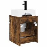 vidaXL Meuble-sèche avec évier mural Chêne fumé 39 x 41 x 62 5 cm