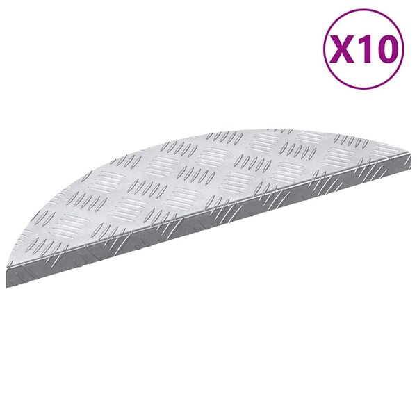 vidaXL Marches d'escalier en aluminium 10 Pièces antidérapantes 60x18 cm