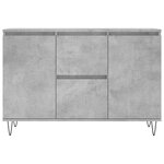 vidaXL Buffet gris béton 101 5x35x70 cm bois d'ingénierie